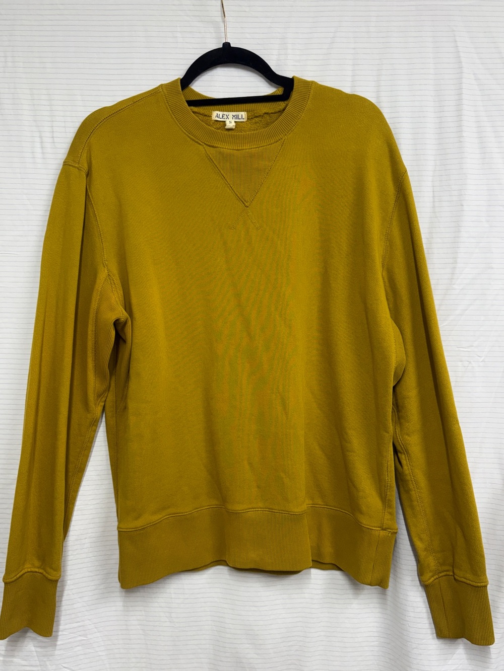 ALEX MILL Men's Mustard-Gold Crewneck Sweatshirt size S